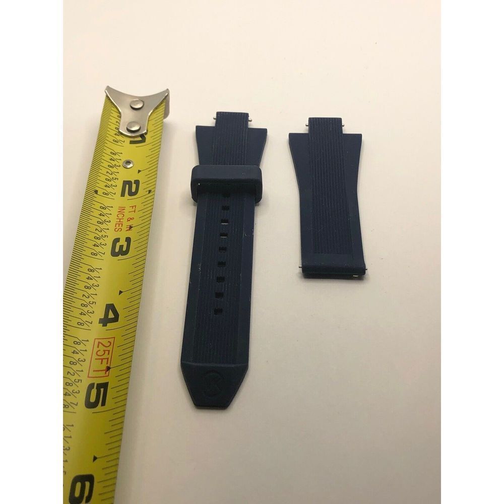 Michael Kors Watch Parts Rubber Navy Blue 2 Piece Strap 20mm Yo138